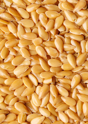 Close up of golden flaxseeds