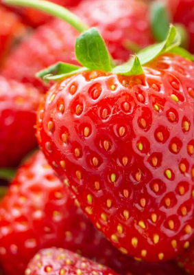 Close-up of a ripe strawberry 
